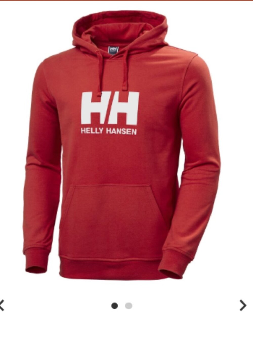 Helly Hansen Men's Medium Logo Pullover Hoodie Red NWT 100% Organic Cotton